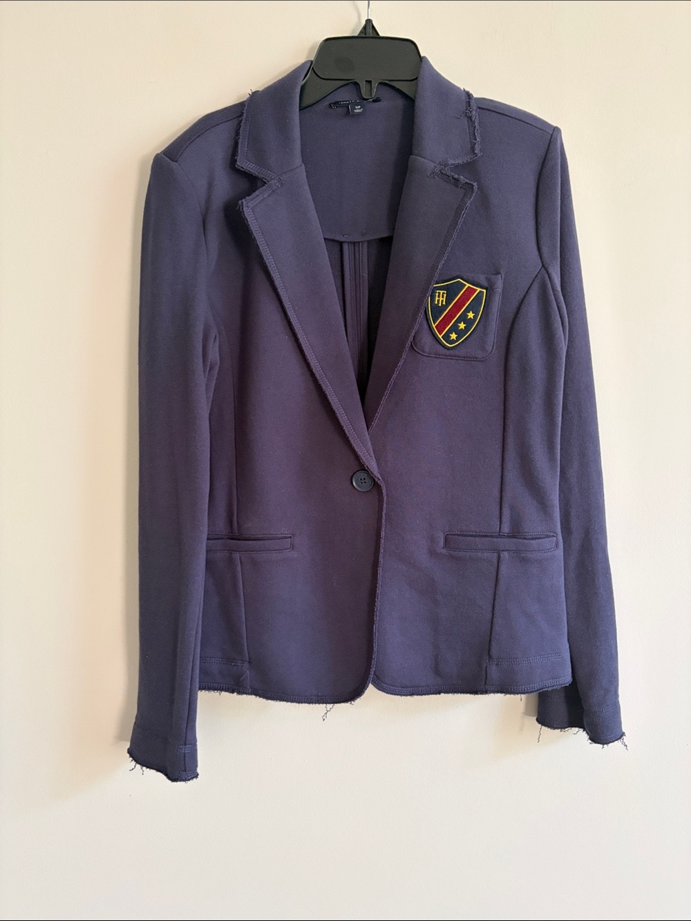Tommy Hilfiger Purple Navy Blazer with Crest Patch